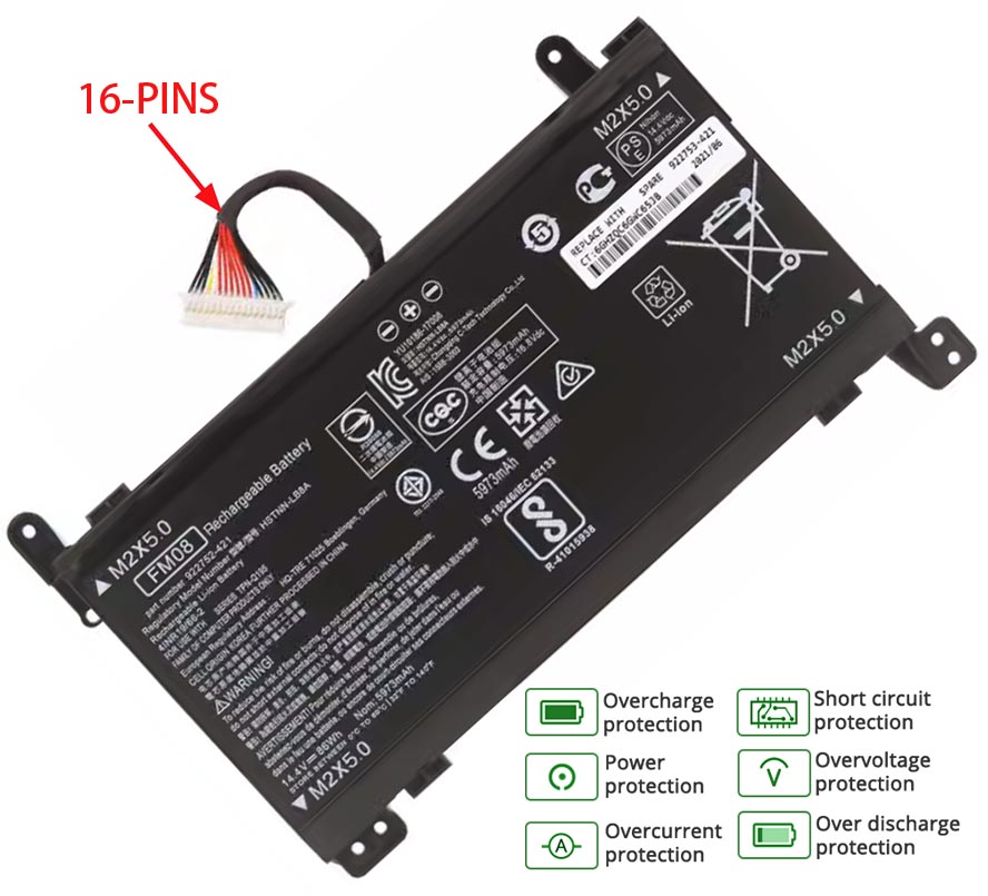 8-cell Hp Omen 17-an120nv Battery 